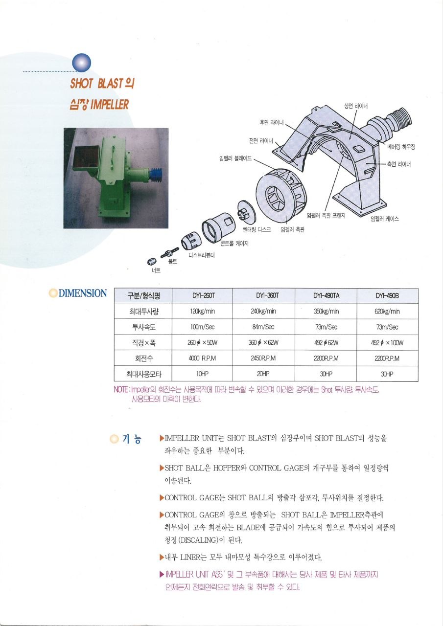 임펠러 유닛 구조 및 사양